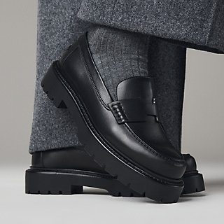 HERMES ヒッチローファー HERMES - エルメス HERMES ヒッチ HITCH 厚底ローファー1度のみ